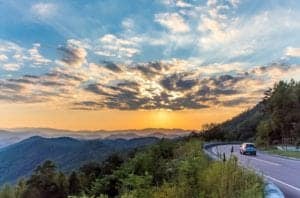 foothills parkway at sunset