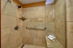 Shower in Bearskin Lodge Hotel in Gatlinburg TN