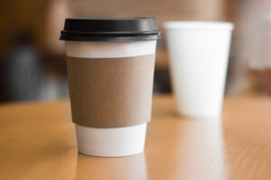 to-go coffee and tea cups on table