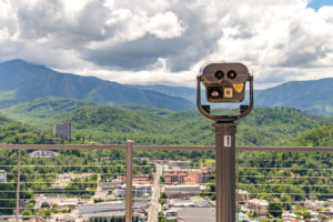 viewfinder overlooking gatlinburg and the smoky mountains