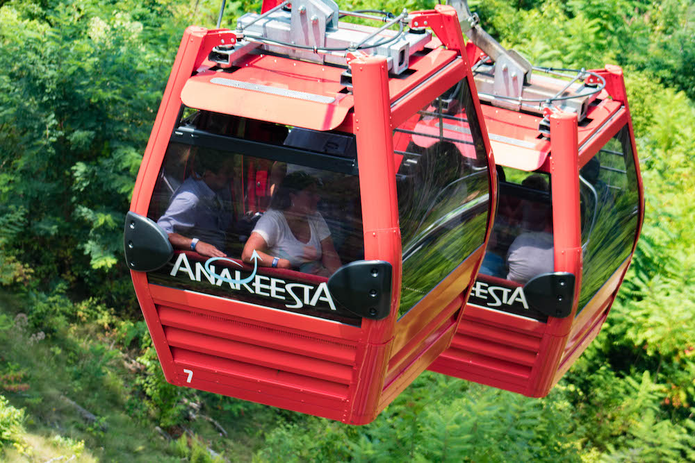 Attraction guests riding on the Anakeesta gondola